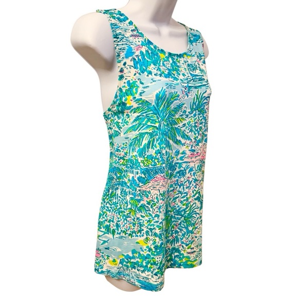 NEW Lilly Pulitzer Kristen Tank Top Gustavia Green Sunshine City - XL - Picture 6 of 13
